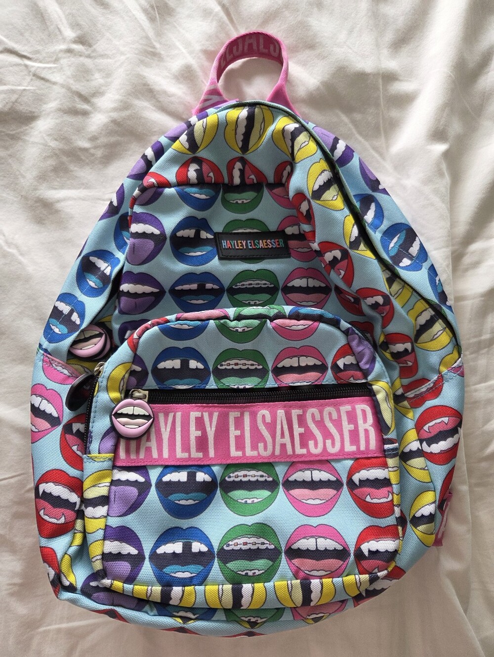 Hayley Elsaesser Multicolor Lip Print Backpack